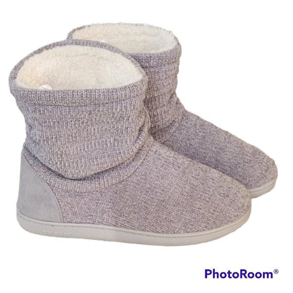 LongBay Chenille Knit Bootie Slippers Plush Fleece Memory Foam NEW - Picture 1 of 9